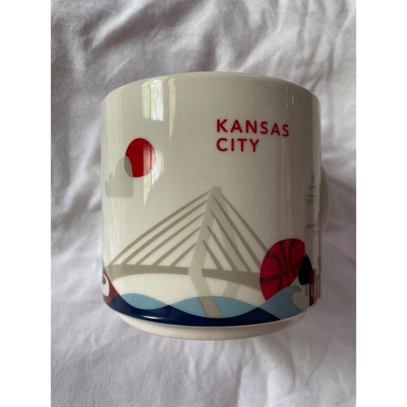 Starbucks Kansas City You Are Here Collection Ceramic Mug 14oz Red Interior New - Picture 4 of 7